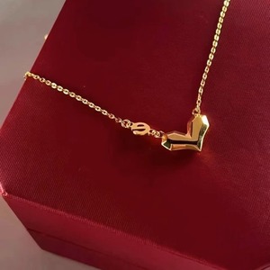 BASQUESUN fábrica al por mayor personalizado 2024 nuevo corazón <span class=keywords><strong>te</strong></span> <span class=keywords><strong>amo</strong></span> geométrico tridimensional amor temperamento collar - Product Image 4