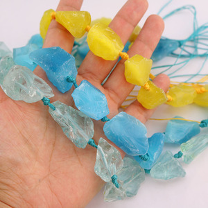 Cr5575 Hot Bán Thô Thủy Tinh Biển Pha Lê Freeform Không Thường Xuyên Nuggets, Aqua Tinh Thể Màu Xanh Thạch Anh Cat Của Mắt Đá Nugget Hạt - Product Image 2