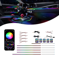 Lumière Ambiante Universelle 64 Couleurs Symphonie pour Intérieur de Voiture, Éclairage LED d'Ambiance, Contrôle par Application, Décoration d'Ambiance 18 en 1