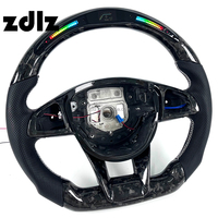 Volante Personalizado de Fibra de Carbono Forjado con Cuero Perforado LED para Mercedes Benz W205 W204 W202 W203 AMG 2016 2017 2018, Interior de Auto