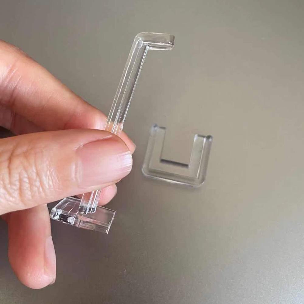 Маленький прозрачный акриловый пластиковый J-образный крючок для подвешивания ювелирных изделий