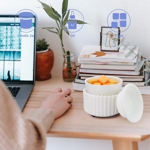 تخفيضات كبيرة جاهزة للشحن مبهر شمع سيراميك أبيض لامع معطر للمكتب واليوغا والمنزل - Product Image 5