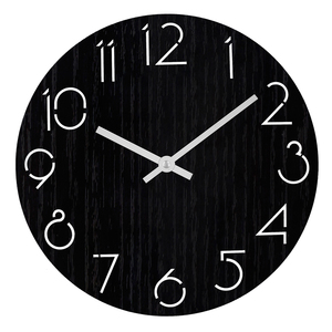 Relojes de pared de madera nórdicos creativos de 12 pulgadas, reloj de madera rústica de diseño Vintage con números arábigos, reloj redondo decorativo de pared - Product Image 2