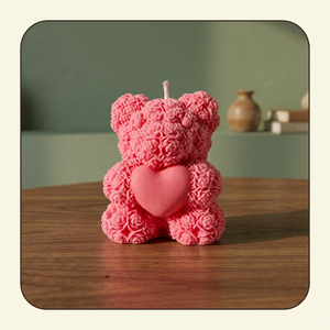Bougie parfumée en cire de soja en forme d'ours en peluche rose, bougie d'aromathérapie artisanale, bougie décorative pour mariage, cadeau d'anniversaire - Product Image 5
