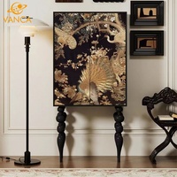 Table console moderne en bois noir durable avec étagère et 3 tiroirs pour entrée, villa, hôtel et appartement