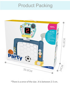Support de basket-ball <span class=keywords><strong>3</strong></span>-en-1 pour enfants pouvant être élevé et abaissé <span class=keywords><strong>jouet</strong></span> de tir de football pour <span class=keywords><strong>garçon</strong></span> d'intérieur - Product Image 6