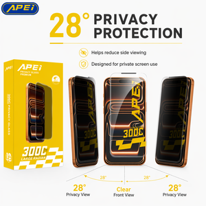 28 °   Protector de Pantalla de Vidrio Templado HD sin Bordes, Privacidad 300CC, Antihuellas, Cobertura Total para iPhone 16 17 18 Air Pro Max - Product Image 2