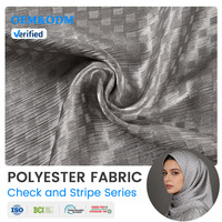 Tissu satiné jacquard en polyester 8866, livraison rapide, à carreaux et rayures, respirant, résistant aux plis, écharpe hijab pour femme, idéal pour le bureau