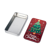 Boîte en métal rectangulaire noire personnalisée avec couvercle à charnière pour emballage de menthe et rangement domestique