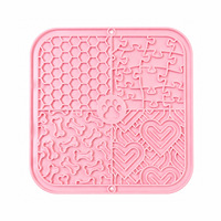 Tazón de Silicona de Grado Alimenticio para Perros, con Diseño de Corazón, Antideslizante, con Ventosa, Moderno y Elegante, Tapete Grande de Silicona para Lamer para Mascotas