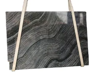 Popular Black Wooden Marble Slab Polished Black Forest Marble For Wall Tile cheap price