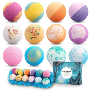 Bombes de bain colorées et amusantes pour enfants, lavables, bio, véganes, au sel de soda, avec boîte cadeau, durée de conservation de 3 ans, pour bain moussant - Product Image 5