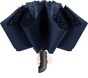 Parapluie solaire UV automatique de haute qualité, imperméable et coupe-vent, au design minimaliste, pliable en trois pour les voyages - Product Image 1