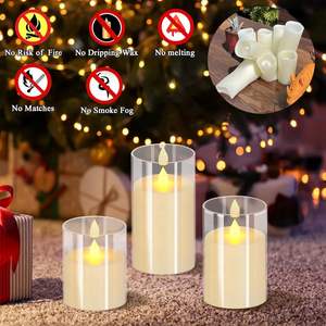 Vela LED Acrílica en Forma de Copa, Velas a Pilas para el Hogar, Decoración para Pascua, Halloween, Navidad, Bodas, Vela Luminosa sin Llama - Product Image 2