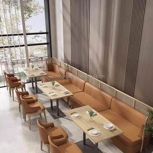 Ensemble de tables et chaises commerciales modernes et écologiques en bois massif et rotin tressé pour <span class=keywords><strong>restaurant</strong></span> à thème, café, ou espace décontracté - Product Image 5