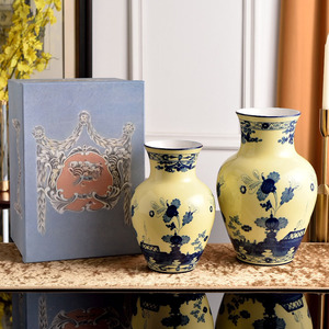 Italian Retro Underglaze Hand Painted Porcelain <b>Vase</b> 2Pcs Set Luxury Home Decor <b>Vase</b> With Gift Box For Villa Hotel Housewarming - Product Image 5