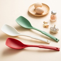 Cuillère de cuisine en silicone résistante à la chaleur, spatule antiadhésive avec marques de mesure, ustensile de cuisine pour mélanger, racler et servir