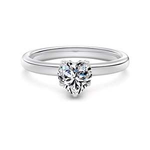 Anillos de Plata de Ley 925 con Baño de Rodio y Piedra de Moissanita en Forma de Corazón de 6 mm y 0.8 ct, D VVS1, de Dylam Fine Fashion Jewellery para Mujer - Product Image 1
