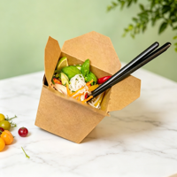 Boîte en papier kraft biodégradable personnalisée pour nouilles, poulet frit, pâtes, riz – Contenant alimentaire jetable à emporter – Vente en gros
