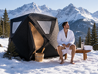 Tente de sauna extérieure personnalisée Warmfire, pliable, isolée, avec logo OEM, sauna vapeur portable, vente en gros