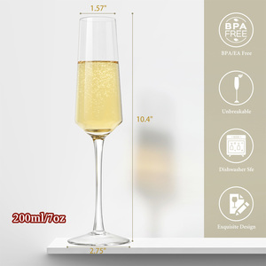 CnGlass Direct Usine Flûte à Champagne en Cristal Sans Plomb de Luxe Calice en Verre à Tige Longue de Haute Qualité pour Mariages - Product Image 3