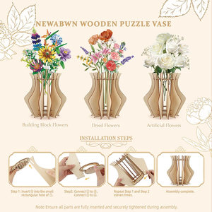 <span class=keywords><strong>Vase</strong></span> Bouquet Décoratif en Bois, Pot de Fleurs en Bois, <span class=keywords><strong>Vase</strong></span> Puzzle <span class=keywords><strong>pour</strong></span> Fleurs, Patio, Entrée, Salon, Intérieur, Extérieur, Porche, Cadeau - Product Image 3