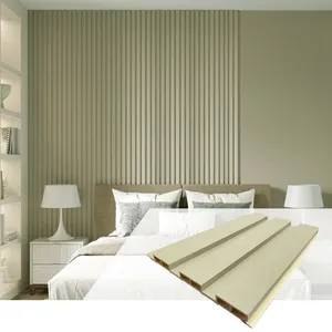 Fashion Trend European Style Interior Wall Decorative Board Bamboo Fiber Fluted 3D Design PVC Cladding Panel Wallboard