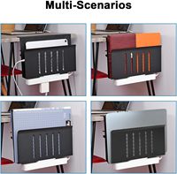 Pas de perceuse sous le bureau plateau de gestion des câbles gestion des fils plateau de câbles en métal montage latéral organisateur d'ordinateur portable sous le bureau