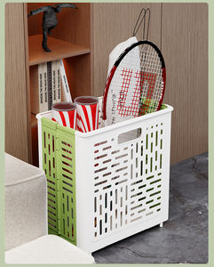 Xingsheng Medium Foldable <strong>Plastic</strong> <strong>Laundry</strong> <strong>Basket</strong> <strong>with</strong> <strong>Wheels</strong> Collapsible Dirty Clothes Hamper Toy Storage Organizer for Home Use - Product Image 2