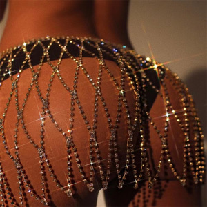 ELITES Lisa Crazy Horse <span class=keywords><strong>Paris</strong></span> Chaîne à paillettes en os <span class=keywords><strong>de</strong></span> serpent pour femmes Double taille Simple Chaîne <span class=keywords><strong>de</strong></span> corps géométrique Chaîne <span class=keywords><strong>de</strong></span> <span class=keywords><strong>ventre</strong></span> pour femmes - Product Image 1