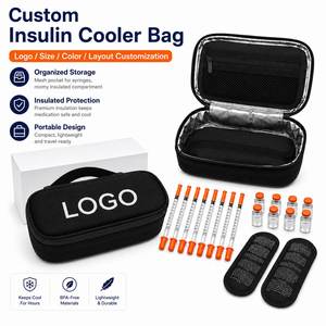 Custom Insulin Cooler Bag Portable Insulated Medical Travel Storage Case with Ice Packs for Diabetic Supplies - Product Image 1