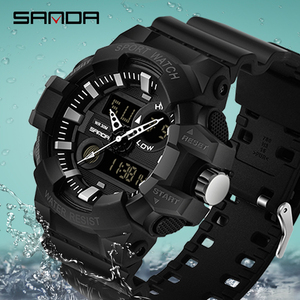 SANDA-reloj digital para hombre, banda de goma transparente resistente al <span class=keywords><strong>agua</strong></span>, calendario, cronógrafo, para exteriores, 780 - Product Image 4