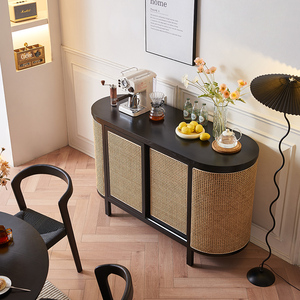 <span class=keywords><strong>Buffet</strong></span> en rotin Japandi, 59 pouces, <span class=keywords><strong>buffet</strong></span> en bois massif avec portes en cannage pour le salon, la cuisine, le rangement de l'entrée - Product Image 3