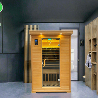 Ruang Sauna Inframerah Modern Kayu Hemlock Solid Berkualitas Tinggi Ramah Lingkungan 3 Pemanas Panel Kontrol Komputer Villa Home Spa