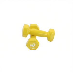 1.5KG Yellow Glossy Dip-Coated Hexagonal <b>Dumbbells</b> 109C Color Card Number - Product Image 1