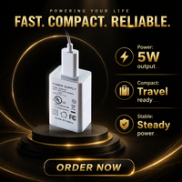 Charger Dinding USB Tunggal Shenzhen Lvxiangyuan 5V1A 5W 5 Volt 1 Amp, Adaptor Daya untuk Rumah dan Perjalanan, Colokan US, Bersertifikasi UL62368 FCC DOE untuk Lampu LED