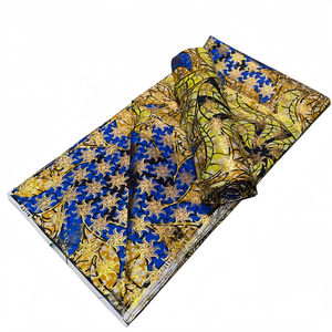 Mode Africaine Cire Dorée Imprimé <span class=keywords><strong>Pagne</strong></span> Coton Tissu <span class=keywords><strong>Pagne</strong></span> Africain 6 Yards Robes pour Femmes Vêtements - Product Image 1