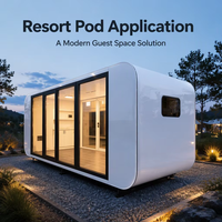 Rumah Prefabrikasi Modular Apple Cabin 6m dengan Kaca Temper Ganda untuk Resor Glamping