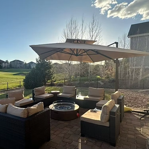 Ombrellone da Giardino Quadrato in Alluminio 3x3m con Doppio Tetto, Antivento, a Sbalzo Grande, per Esterni, Hotel, Palestre e Base - Product Image 3