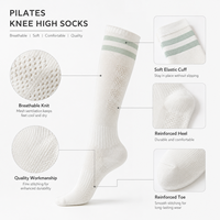 Chaussettes de Pilates élastiques personnalisées à bout ouvert, antidérapantes, respirantes en coton pour le yoga, la barre, la danse, le studio, OEM ODM