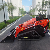Leistungsstarker 25-PS-EPA-Kubota-Motor Mini-Kompaktlader V1000 Kettenfahrzeug mit Schaufel, für die Landwirtschaft, Hochleistung mit Forstmulcher-Anbaugerät