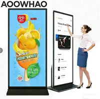 AOOWHAOOEM ODM İç Mekan 4K HD İnteraktif Dokunmatik Ekranlı Kiosk 75/86/100 İnç Dijital Tabela Sistemi Restoran/Alışveriş Merkezi için CMS Yazılımı ile