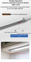 Pas besoin de transformateur, prise 220V, longueur 0,3-1,5m, 3 lumières blanches modulables, activées par la mouvement de la main, éclairage sous armoire pour meubles