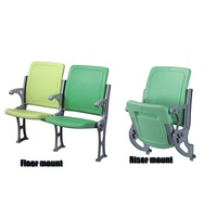 Chaise pliante de moulage par soufflage à dossier haut avec pieds de montage au sol en aluminium pour les sports de stade et l'utilisation de divertissement-CS-GZY-L