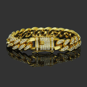Hip Hop Explosive Diamond-encrusted Men's <b>Bracelet</b> - Product Image 2