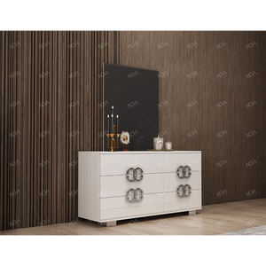 Ensemble de <span class=keywords><strong>chambre</strong></span> à coucher royal de luxe pour adultes, taille king, meubles de <span class=keywords><strong>chambre</strong></span> à coucher pour la maison et l'hôtel, ensemble de meubles de <span class=keywords><strong>chambre</strong></span> à coucher à finition brillante avec table de chevet, <span class=keywords><strong>commode</strong></span> et coffre - Product Image 5