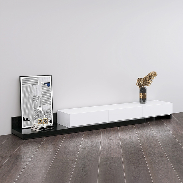 Modern Minimalist Floating TV Console with Hidden Storage Sleek Black Storage Compartments Living Room Media Console