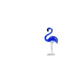 Figurine de Noël Flamant rose en verre soufflé artisanal bleu personnalisé, style maison, pour décoration de jardin artistique, écologique - Product Image 1