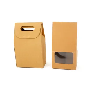Emballage recyclable de sac en papier imprimé avec logo personnalisé sac d'emballage en papier de carton à provisions de luxe avec poignée