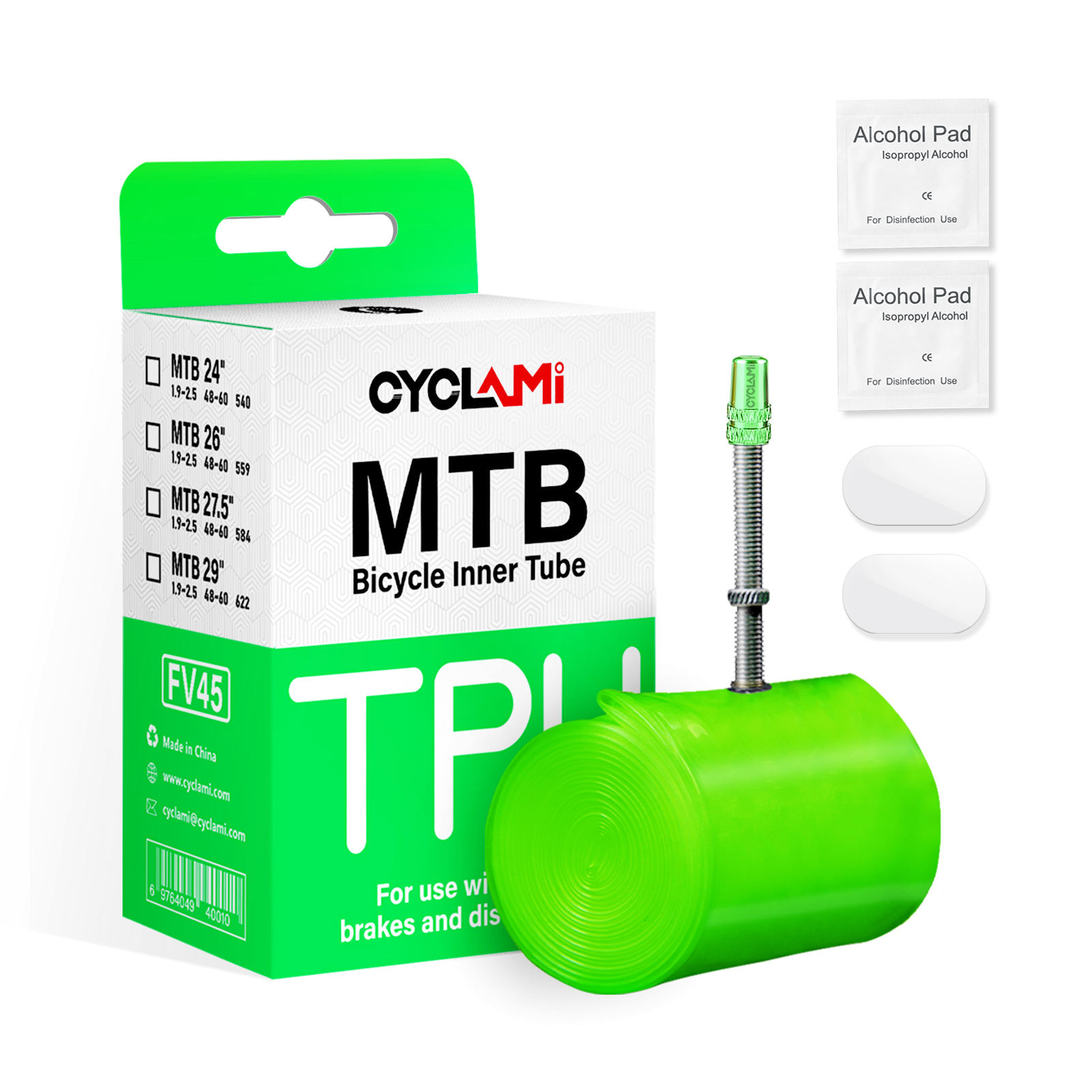 VTT 27,5 pouces 45 mm Valve en métal Vert